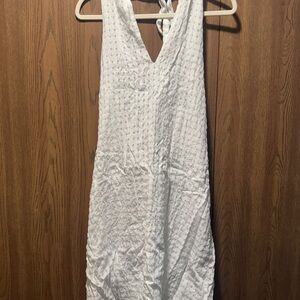 Halter top mini white dress